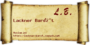 Lackner Barót névjegykártya